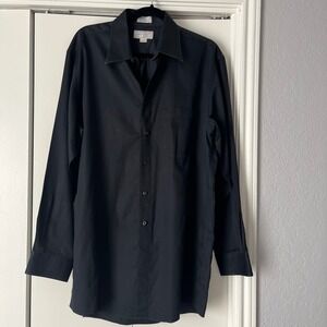 Murano Dillard's Dress Shirt Long Sleeve Button Down‎ Collared Black 16 1/2-35